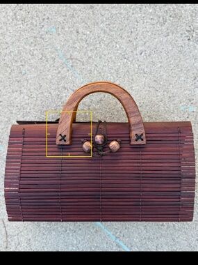 Bamboo Slat Basket Handbag